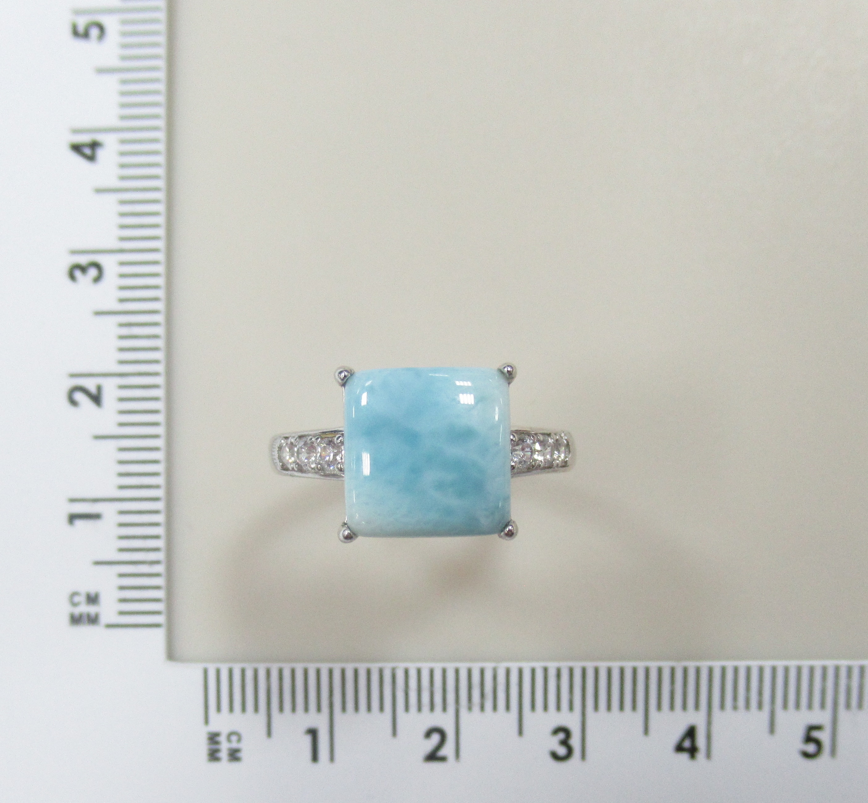 Серебряное кольцо с ларимаром